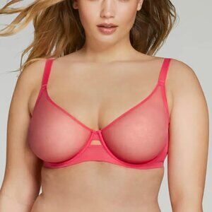 AGENT PROVOCATEUR Lucky Tulle Underwired Bra in Pink Size32B NWT